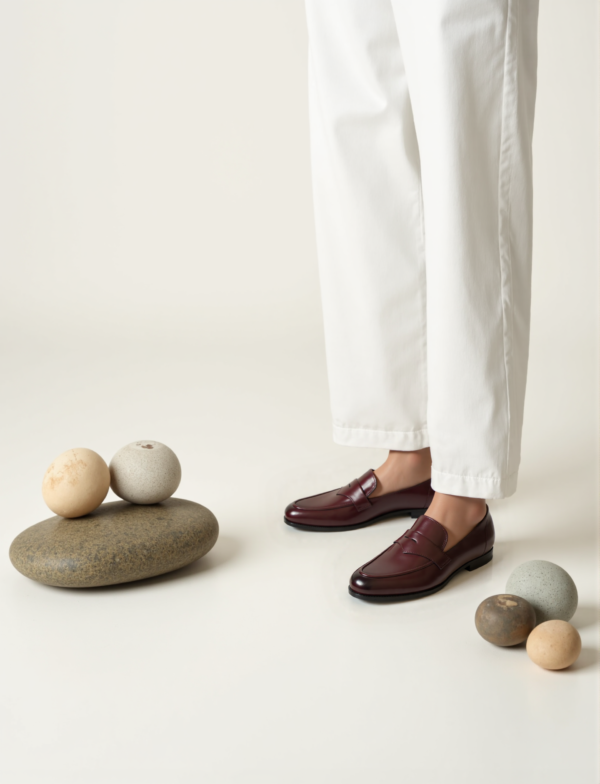 FS5012-Brown classic penny loafers